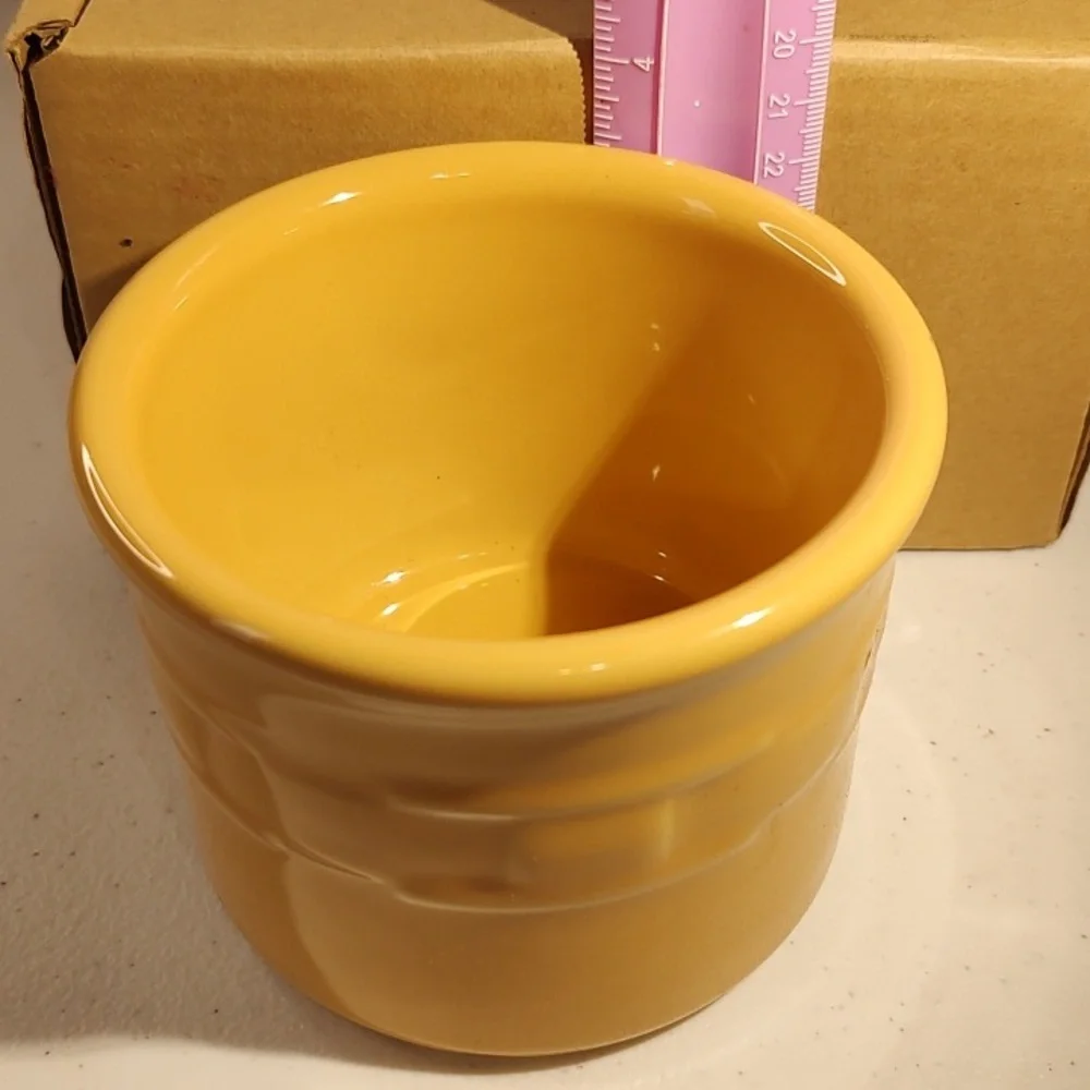 Longaberger Vitrified Pottery Small 1 Pint Crock in Butternut New In Box